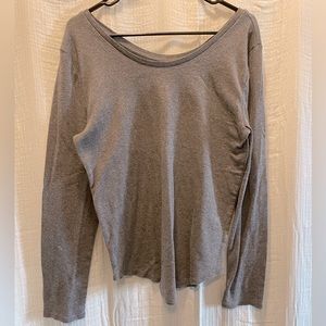 Loft - Gray Long Sleeve Boatneck